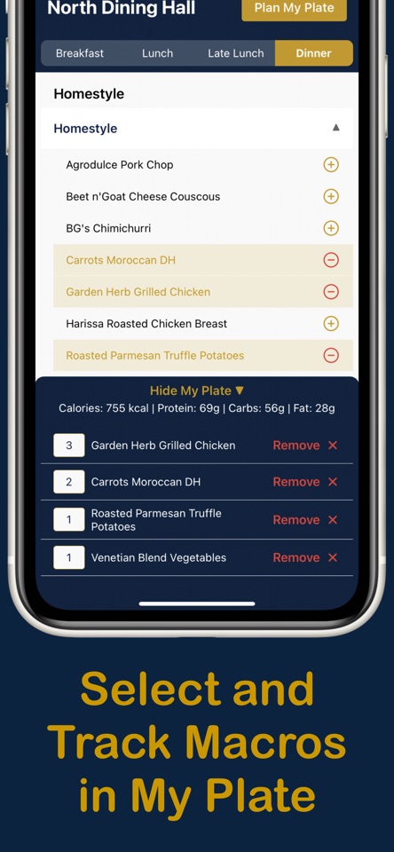 DineND plate and macro tracker