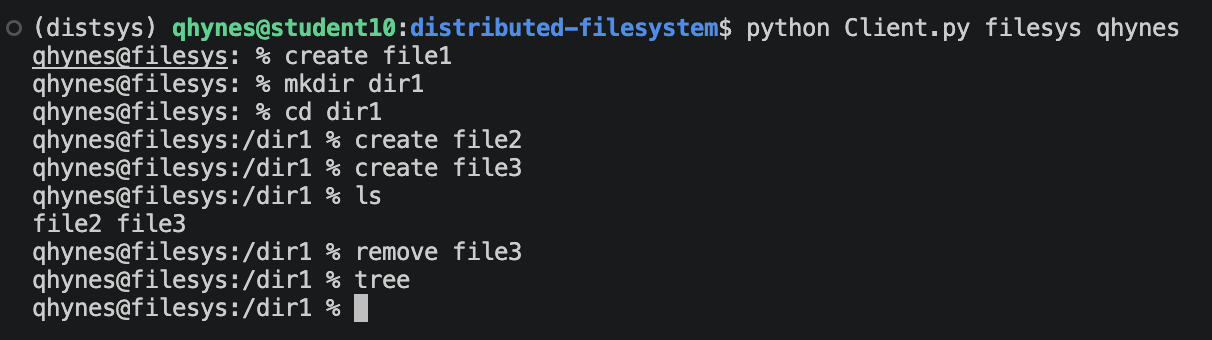 Custom filesystem shell creating directories and files